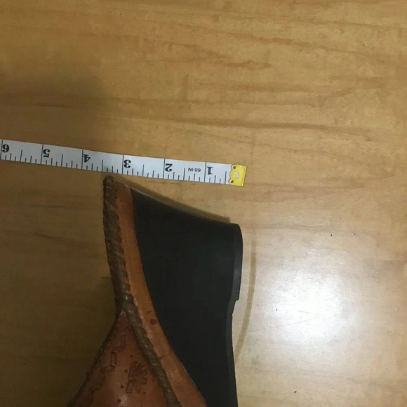 Clarks Artisan  9 M Leather Wedge Mules Chestnut Brown Women's Slip On Shoe - Picture 11 of 11